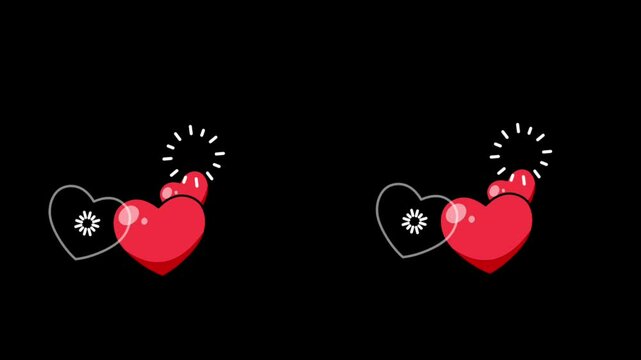 Lovely hearts animated video.