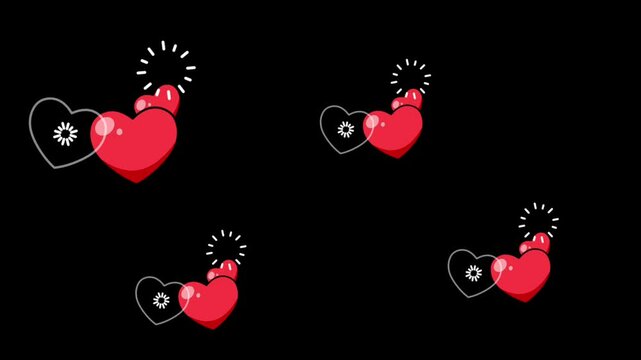Lovely hearts animation video. 
