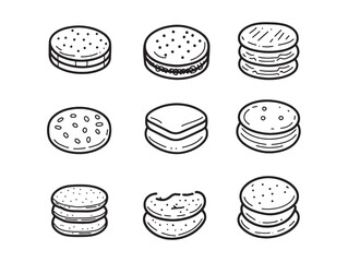 Creative biscuit line art design for digital artwork