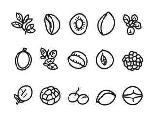 Obraz premium Hand drawn black bean line art style vector image