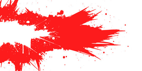 Vector red and white grunge texture splashes background brush stroke spray