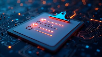 Digital checklist technology concept for task management and automation