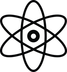 Atomic Nucleus Icon Outline Vector Illustration