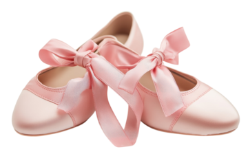 Pink ballet shoes with bows