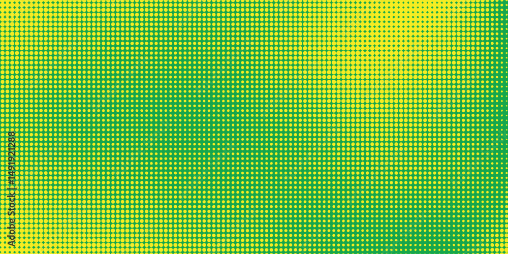 Poster dots halftone yellow green color pattern gradient texture background.