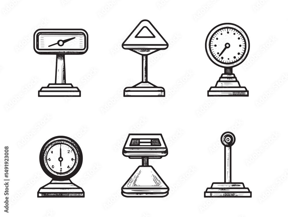 Poster simple outline vector art for body mass index scale concept