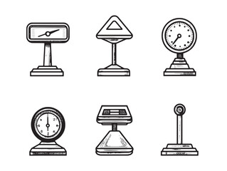 Simple Outline Vector Art for Body Mass Index Scale Concept