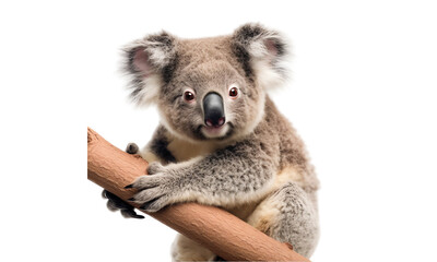 Fototapeta premium Koala full body isolated on transparent white background, clipping path ,png isolated on transparent white background