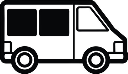 Delivery Van Icon Outline Vector Illustration