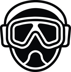 Diving Mask Icon Outline Vector Illustration