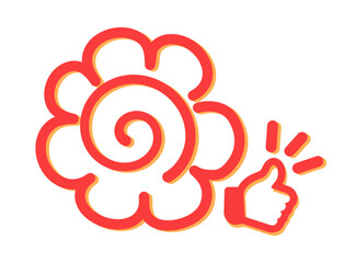 はなまるマークといいねマークのイラスト