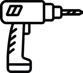 Drill Icon Outline Vector Illustration