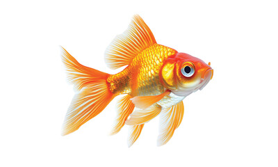 Goldfish  isolated on transparent white background, clipping path ,png 