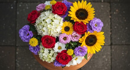 Fototapeta premium Colorful flower arrangement