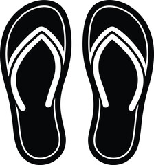Flip Flops Icon Outline Vector Illustration