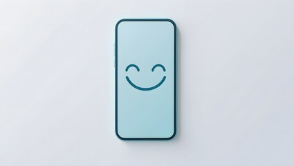 Smiling Mobile Interface: a simple illustration of a mobile phone interface featuring a cheerful smiling face, exuding a vibe of accessibility and happiness.