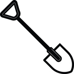 Garden Shovel Icon Outline Vector Illustration