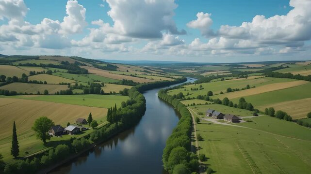 Rural Kentucky hyperlapse aerial countryside scene 4K video footage