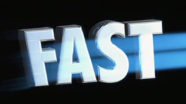 FAST Metallic Text Animation in Blue Gradient