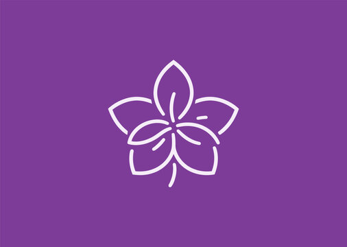 Frangipani line logo for spa, wellness, or tropical brand identity.