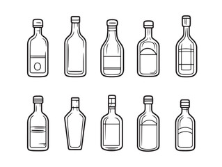 Simple Bottle Line Drawing Vector for Modern Graphic Design
