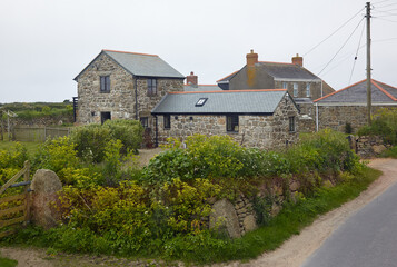 The farmhouse near the road at Cornwall. England. United Kingdom