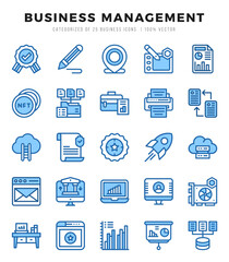 Business Management Two Color icons collection. 25 icon set. Vector illustration.