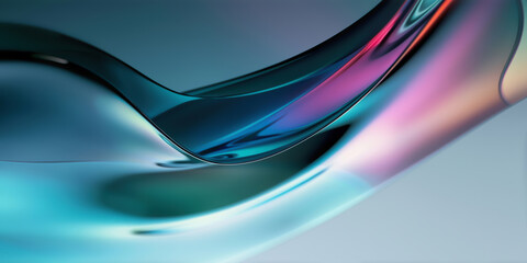 Captivating Abstract Shapes in Glass With Vibrant Reflections and Hues