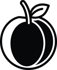 Peach Icon Outline Vector illustration