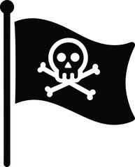 Pirate Flag Icon Outline Vector illustration