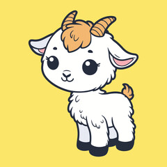 A white goat vector illustration