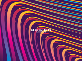 Purple background with abstract multicolored lines pattern. Moving lines modern abstract background design.