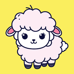 Adorable Pink Sheep Illustration Whimsical and Delightful for Children