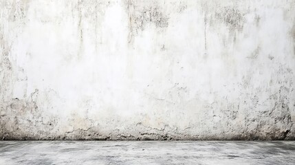 Aged, weathered whitewashed wall and floor