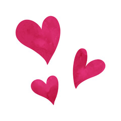 ハートのあしらい　水彩風手描きイラスト