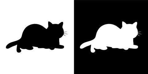 cute cat silhouettes in various poses. Perfect for t-shirt prints, stickers, and pet-related designs.