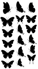 Fototapeta premium Silhouette Flutter: A Butterfly Ballet AI Generated