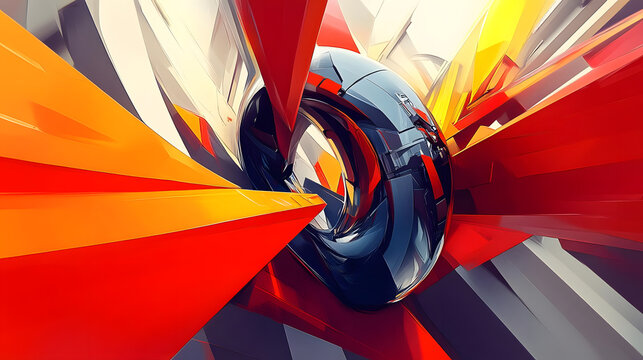 Abstract swirling vortex colorful energy