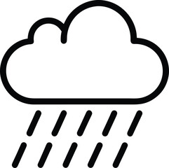 Rain Cloud Icon Outline Vector illustration