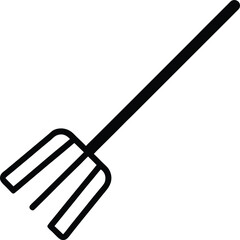 Rake Icon Outline Vector illustration