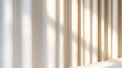 Soft sunlight filtering through elegant, textured curtains in a serene indoor setting