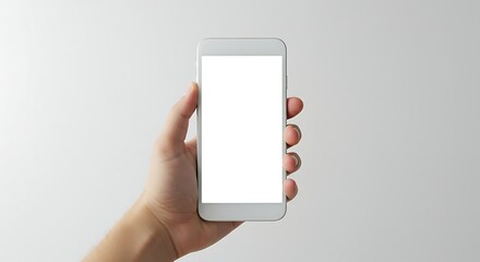Hand Holding Phone with Blank Screen