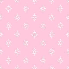 Pink pastel seamless pattern with white spark shapes