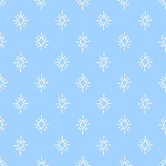 Blue background with white spark seamless pattern