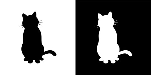 cute cat silhouettes in various poses. Perfect for t-shirt prints, stickers, and pet-related designs.