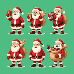 Santa Claus and Christmas set illustration 