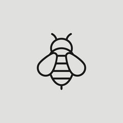 Bee icon logo flat vector design