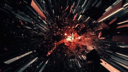 Hyperspace Journey: A Digital Flight Through a Fractured Nebula