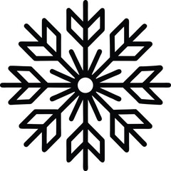 Snowflake Icon Outline Vector illustration