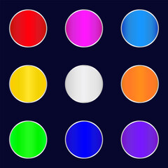 Colorful Circle Gradient with Silver Outline on Dark Background